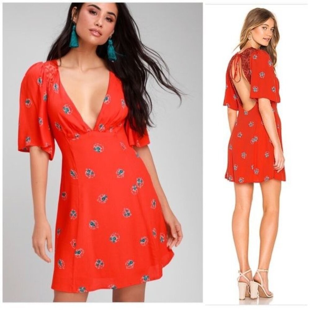 Free People Mocking Bird open back‎ Mini dress Size 0 EUC